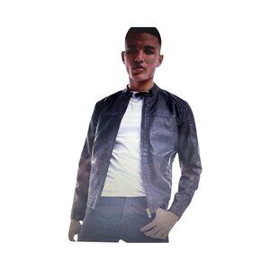 MENS BLACK BIKER RACER JACKET